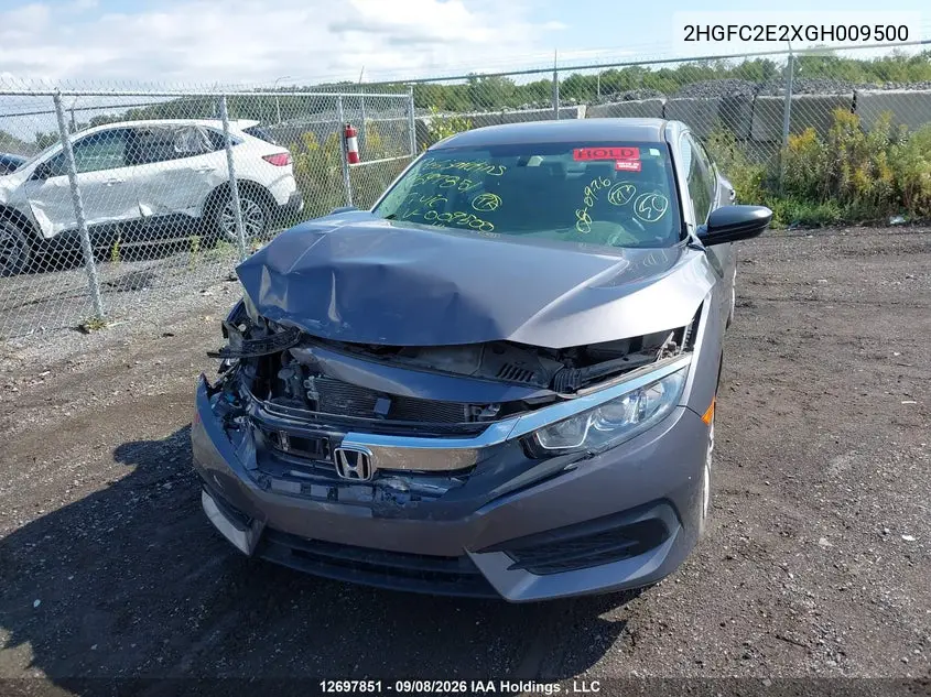 2016 HONDA CIVIC VIN 2HGFC2E2XGH009500 — фото 12