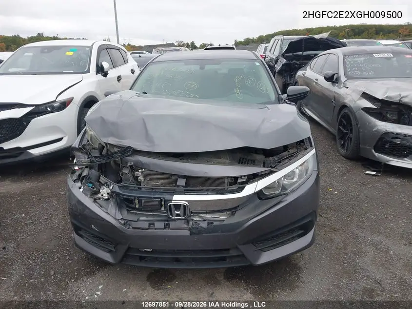 2016 HONDA CIVIC VIN 2HGFC2E2XGH009500 — фото 13