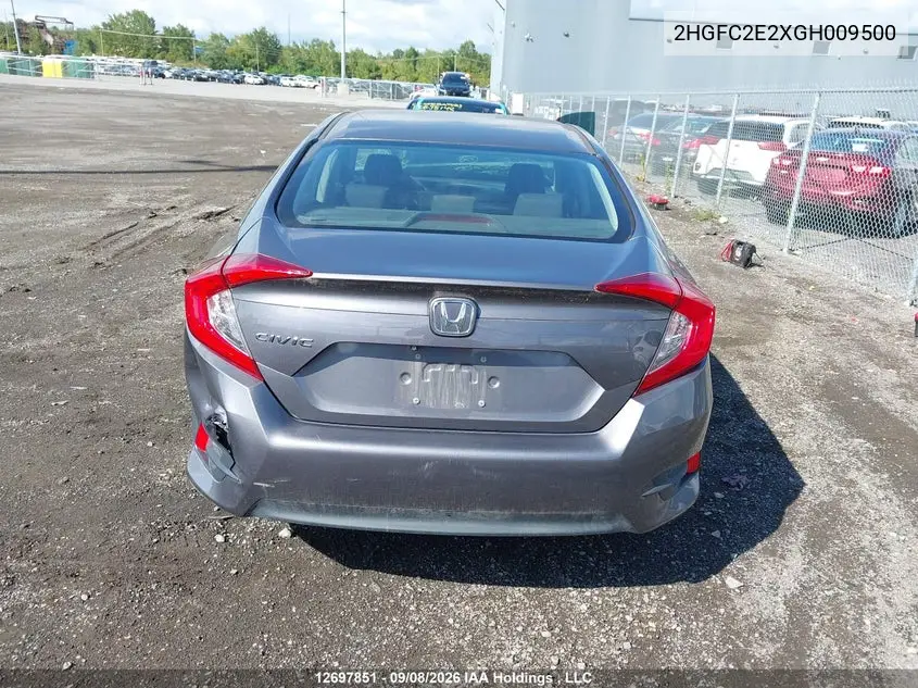 2016 HONDA CIVIC VIN 2HGFC2E2XGH009500 — фото 16