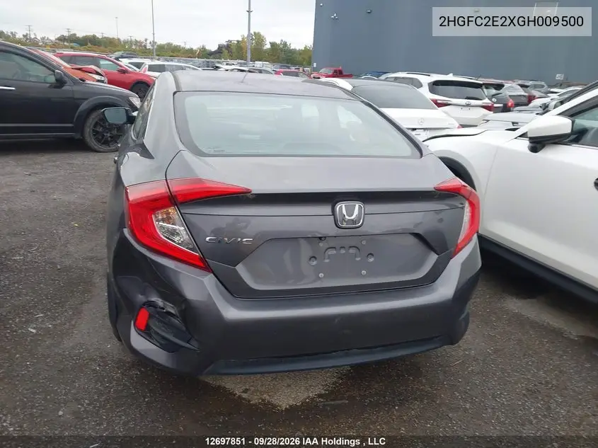 2016 HONDA CIVIC VIN 2HGFC2E2XGH009500 — фото 17