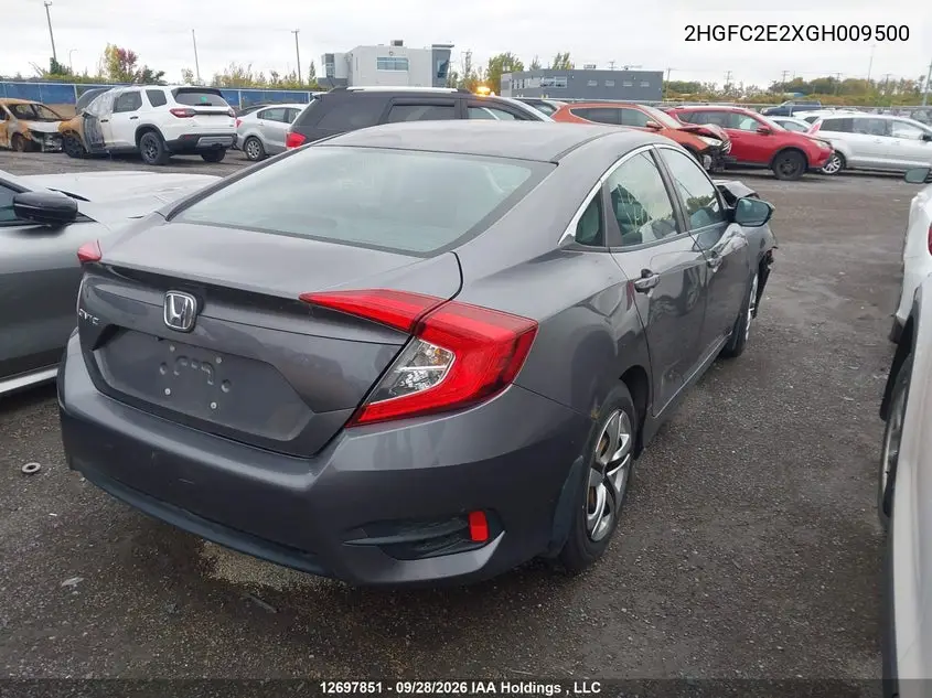 2016 HONDA CIVIC VIN 2HGFC2E2XGH009500 — фото 4