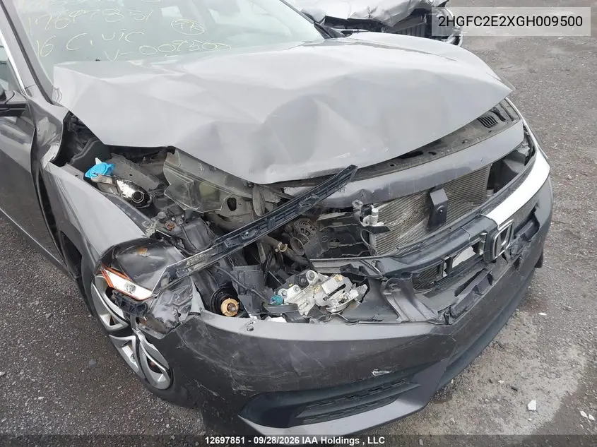 2016 HONDA CIVIC VIN 2HGFC2E2XGH009500 — фото 6