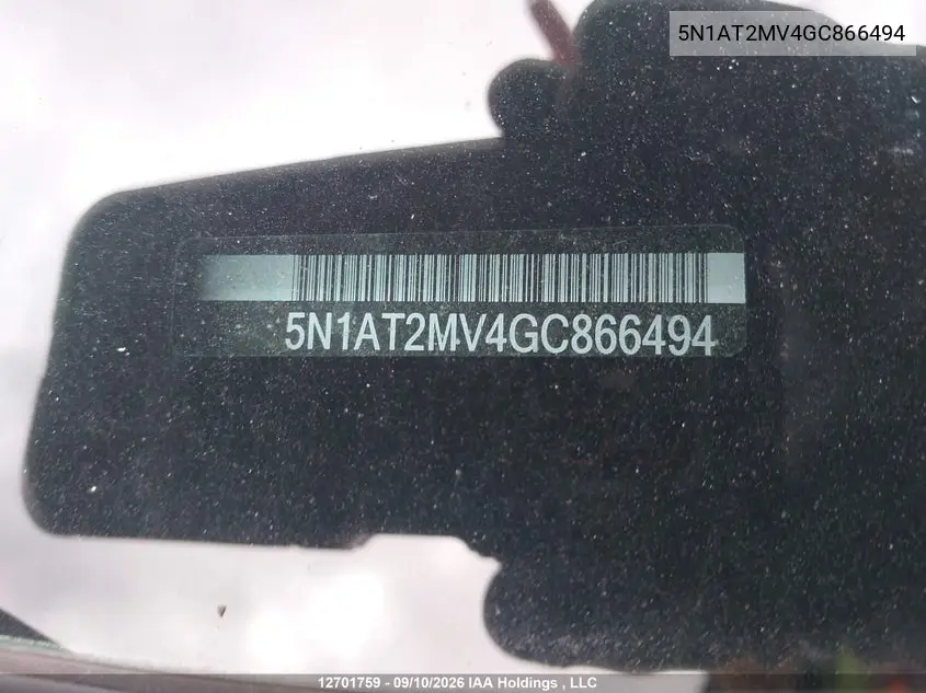 2016 NISSAN ROGUE VIN 5N1AT2MV4GC866494 — фото 19
