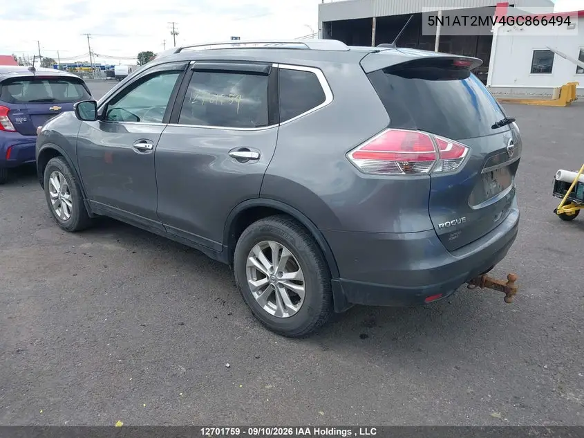 2016 NISSAN ROGUE VIN 5N1AT2MV4GC866494 — фото 3
