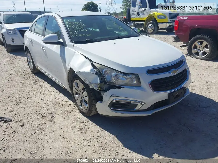 CHEVROLET CRUZE 2016, VIN 1G1PE5SB1G7101506