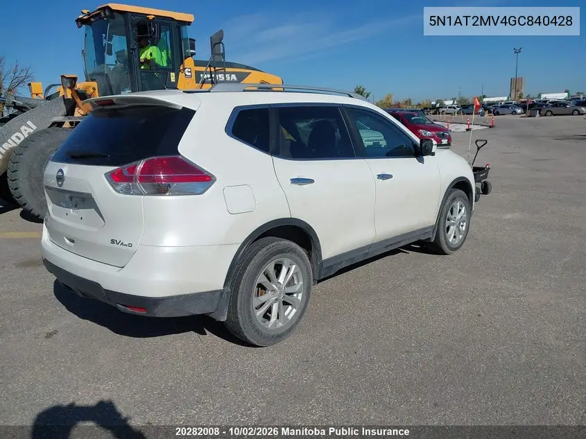 2016 NISSAN ROGUE VIN 5N1AT2MV4GC840428 — фото 4