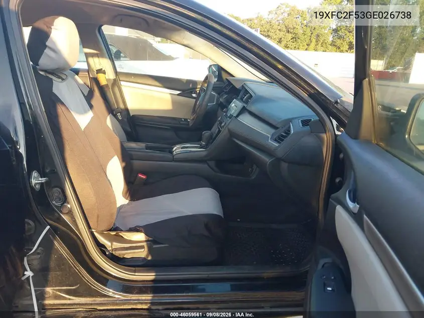 2016 HONDA CIVIC VIN 19XFC2F53GE026738 — фото 5
