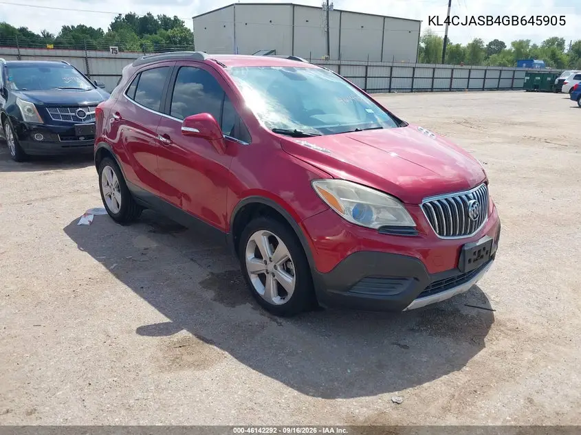 BUICK ENCORE 2016, VIN KL4CJASB4GB645905