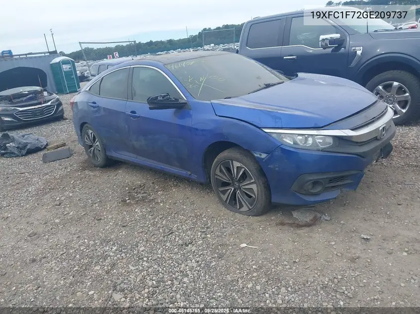 HONDA CIVIC 2016, VIN 19XFC1F72GE209737