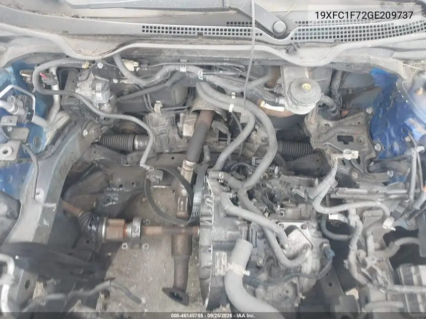 2016 HONDA CIVIC VIN 19XFC1F72GE209737 — фото 10