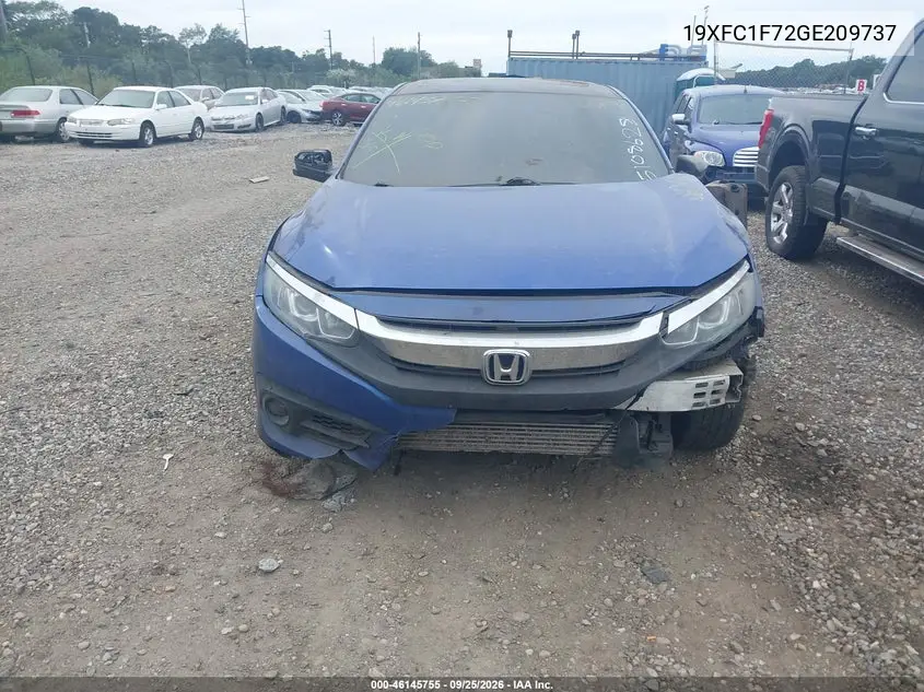2016 HONDA CIVIC VIN 19XFC1F72GE209737 — фото 12