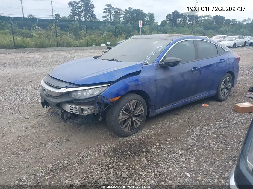 2016 HONDA CIVIC VIN 19XFC1F72GE209737 — фото 2