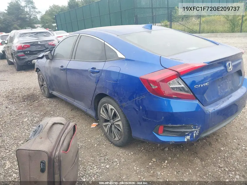2016 HONDA CIVIC VIN 19XFC1F72GE209737 — фото 3