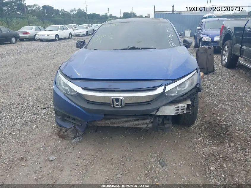 2016 HONDA CIVIC VIN 19XFC1F72GE209737 — фото 6