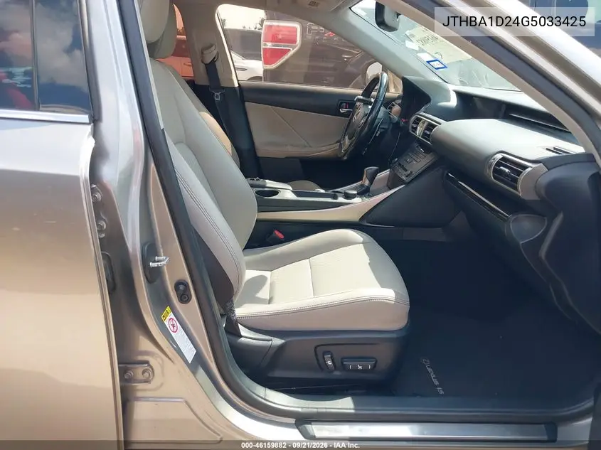 2016 LEXUS IS VIN JTHBA1D24G5033425 — фото 5