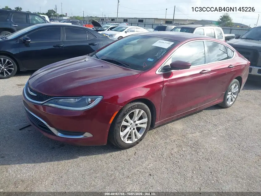 CHRYSLER 200 2016, VIN 1C3CCCAB4GN145226