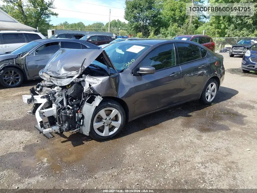 2016 DODGE DART VIN 1C3CDFBB6GD694705 — фото 2