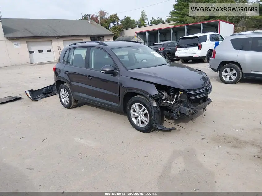 VOLKSWAGEN TIGUAN 2016, VIN WVGBV7AX8GW590689