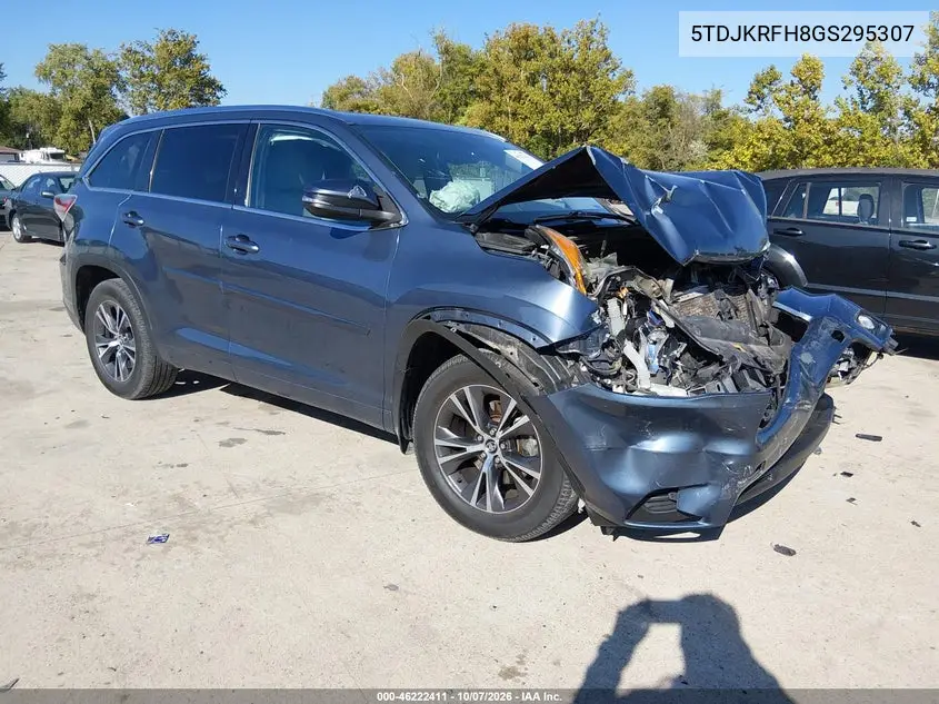 TOYOTA HIGHLANDER 2016, VIN 5TDJKRFH8GS295307