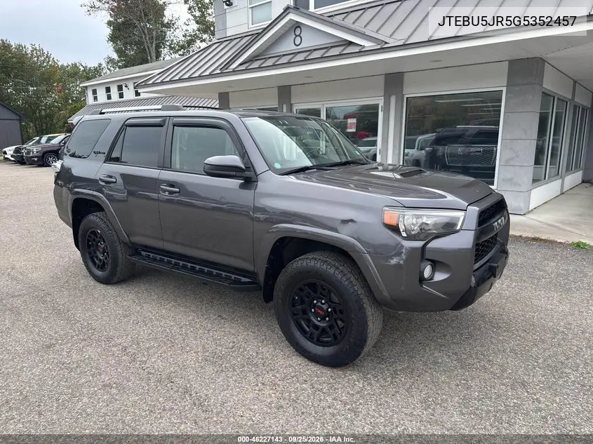 TOYOTA 4RUNNER 2016, VIN JTEBU5JR5G5352457