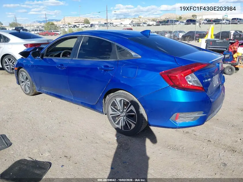 2016 HONDA CIVIC VIN 19XFC1F43GE203984 — фото 3