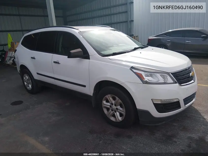 CHEVROLET TRAVERSE 2016, VIN 1GNKRFED6GJ160490