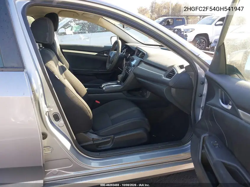 2016 HONDA CIVIC VIN 2HGFC2F54GH541947 — фото 5