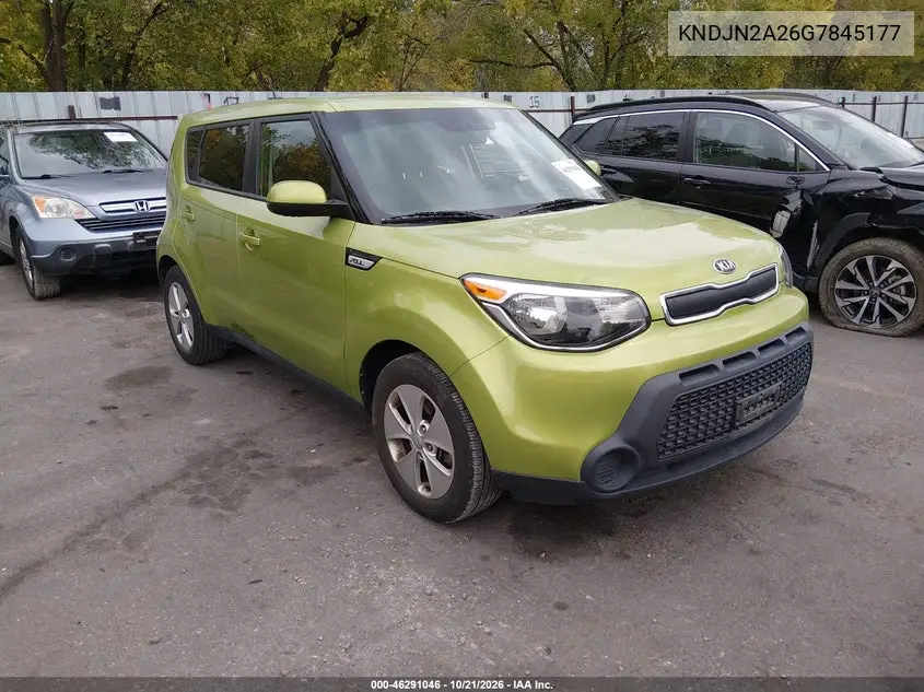 KIA SOUL 2016, VIN KNDJN2A26G7845177