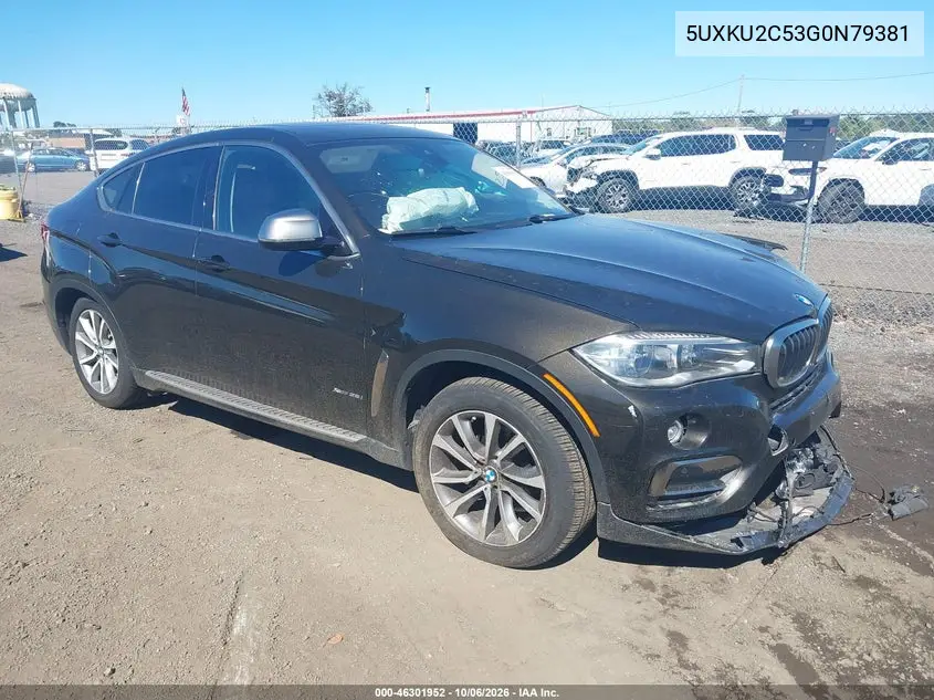 BMW X6 2016, VIN 5UXKU2C53G0N79381