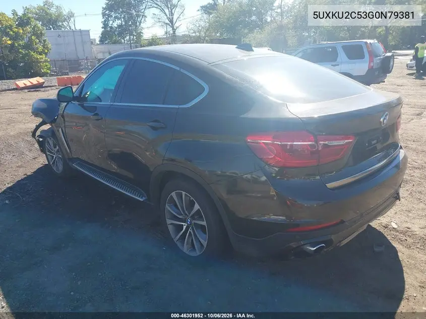 2016 BMW X6 VIN 5UXKU2C53G0N79381 — фото 3