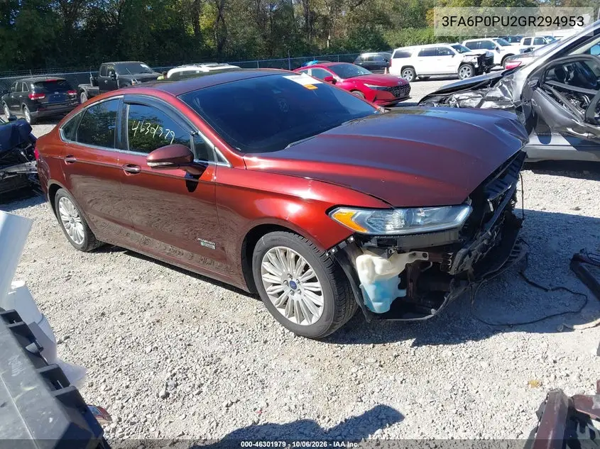 FORD FUSION 2016, VIN 3FA6P0PU2GR294953