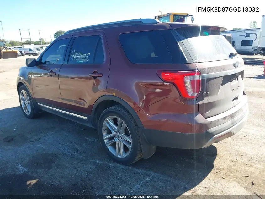 2016 FORD EXPLORER VIN 1FM5K8D87GGD18032 — фото 3