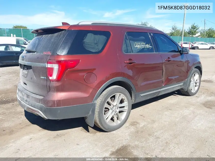 2016 FORD EXPLORER VIN 1FM5K8D87GGD18032 — фото 4