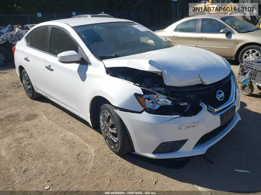 NISSAN SENTRA 2016, VIN 3N1AB7AP6GL663107