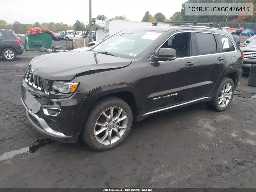 2016 JEEP GRAND CHEROKEE VIN 1C4RJFJGXGC476445 — фото 2
