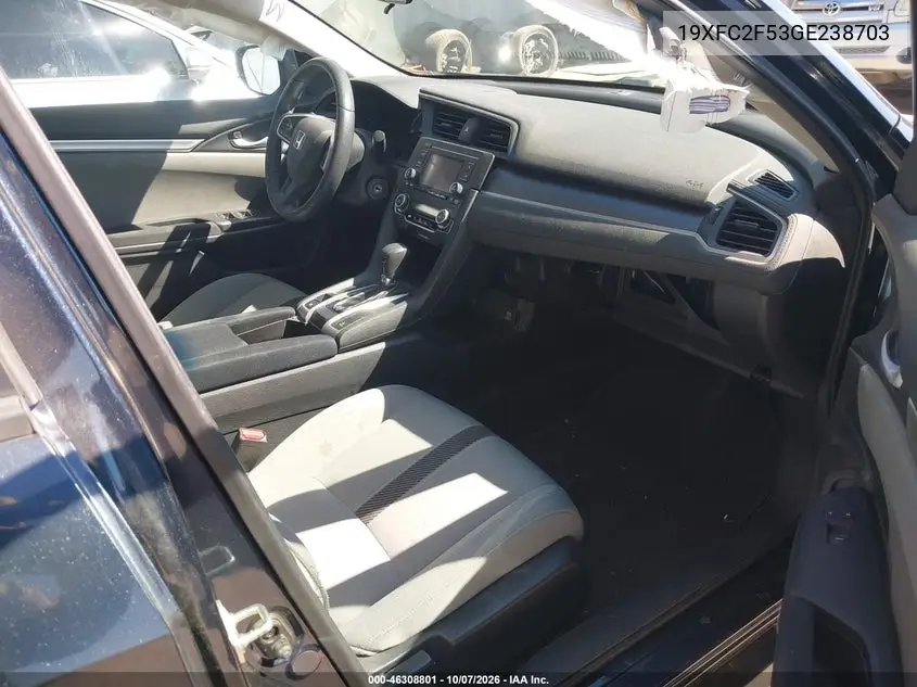 2016 HONDA CIVIC VIN 19XFC2F53GE238703 — фото 5