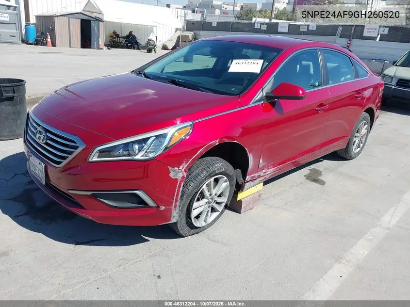 2016 HYUNDAI SONATA VIN 5NPE24AF9GH260520 — фото 2