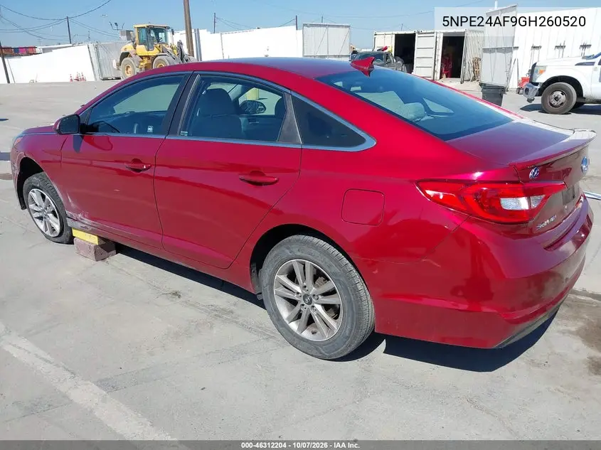 2016 HYUNDAI SONATA VIN 5NPE24AF9GH260520 — фото 3