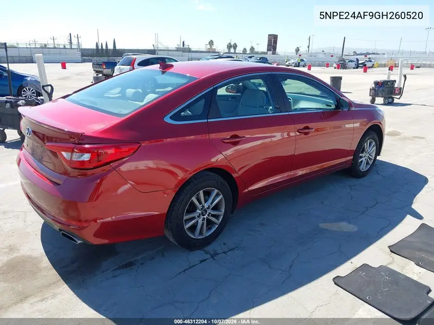 2016 HYUNDAI SONATA VIN 5NPE24AF9GH260520 — фото 4