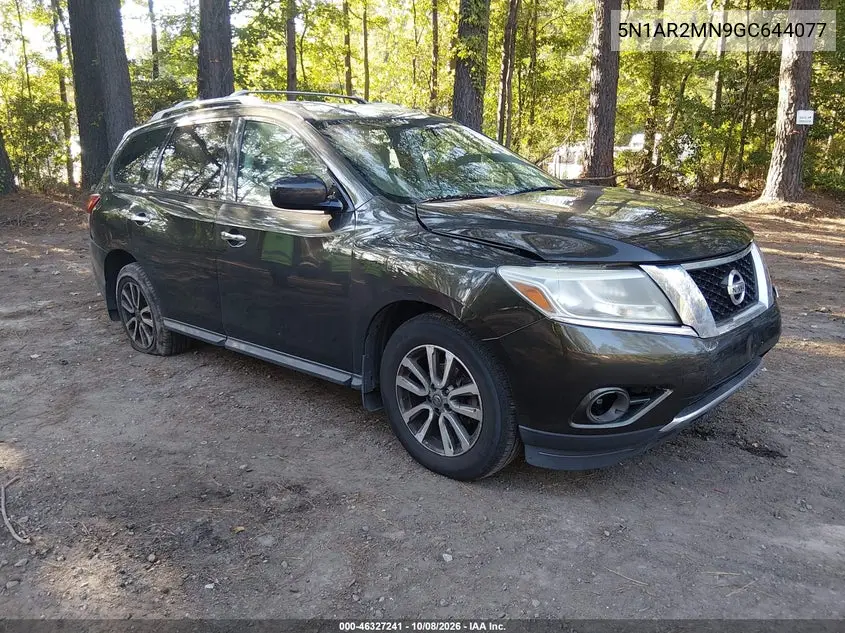 NISSAN PATHFINDER 2016, VIN 5N1AR2MN9GC644077
