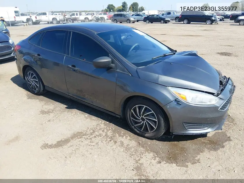 FORD FOCUS 2016, VIN 1FADP3E23GL355977