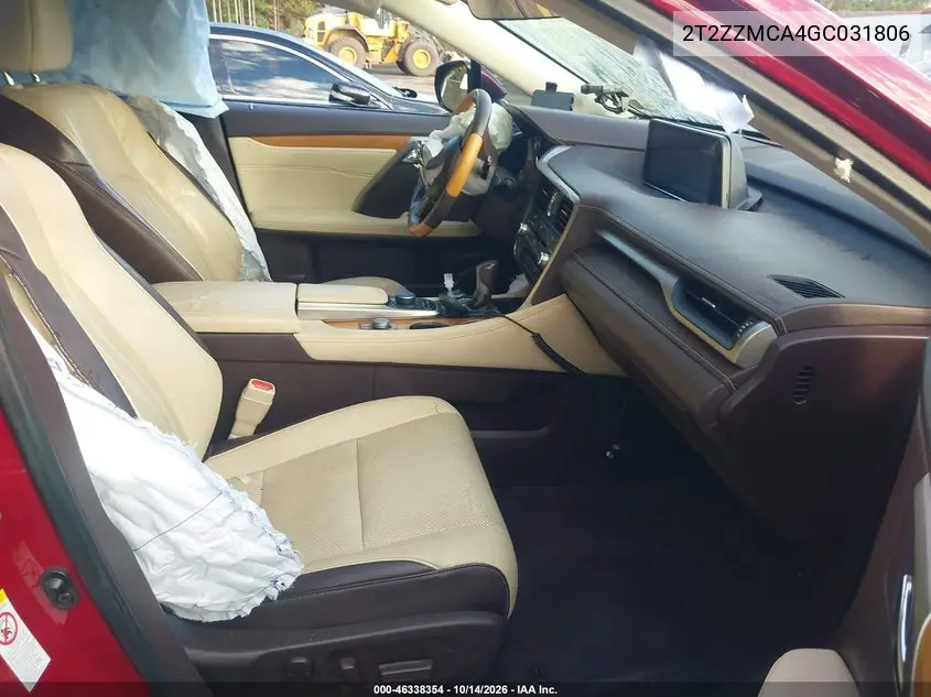 2016 LEXUS RX VIN 2T2ZZMCA4GC031806 — фото 5