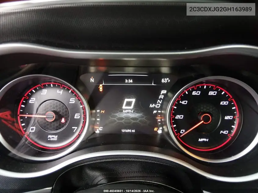 2016 DODGE CHARGER VIN 2C3CDXJG2GH163989 — фото 7