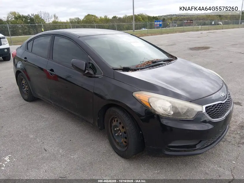 KIA FORTE 2016, VIN KNAFK4A64G5575260