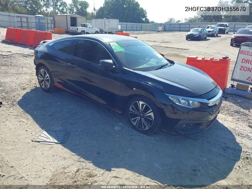 HONDA CIVIC 2016, VIN 2HGFC3B37GH355670