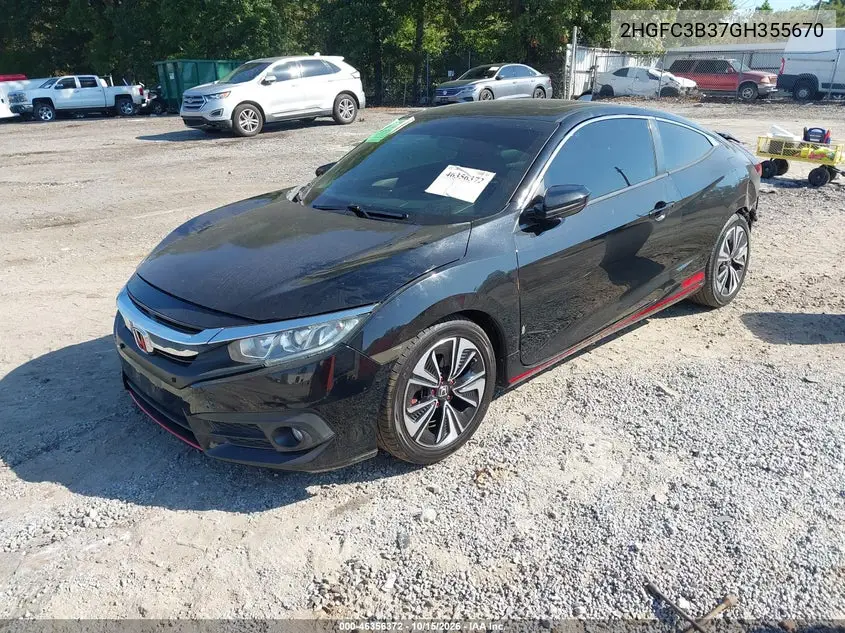 2016 HONDA CIVIC VIN 2HGFC3B37GH355670 — фото 2