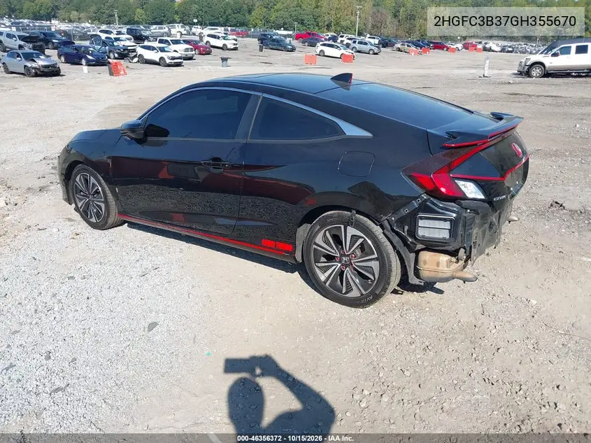 2016 HONDA CIVIC VIN 2HGFC3B37GH355670 — фото 3