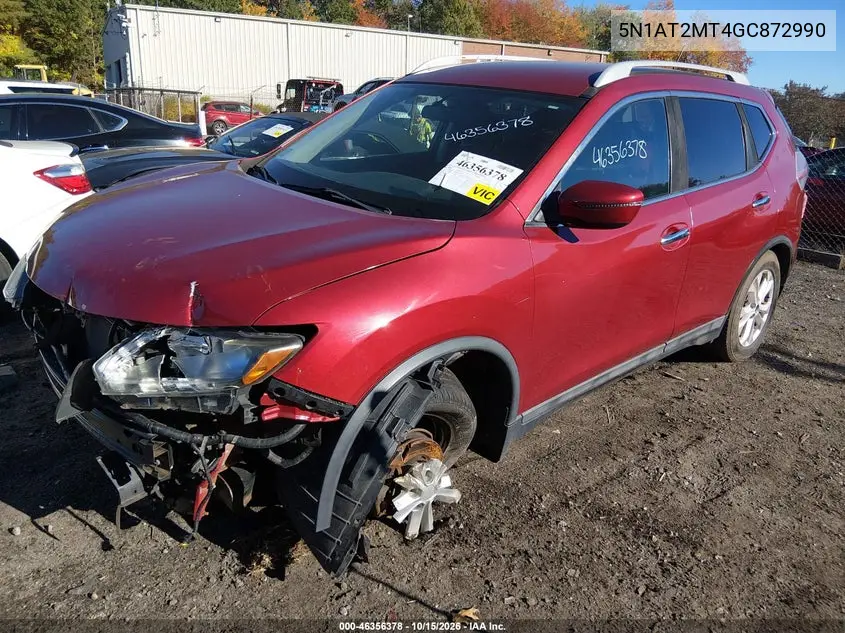 2016 NISSAN ROGUE VIN 5N1AT2MT4GC872990 — фото 2