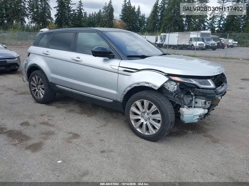 LAND ROVER RANGE ROVER EVOQUE 2016, VIN SALVR2BG3GH117402