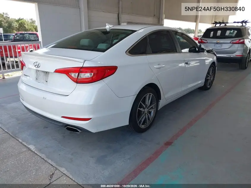 2016 HYUNDAI SONATA VIN 5NPE24AF5GH330840 — фото 4